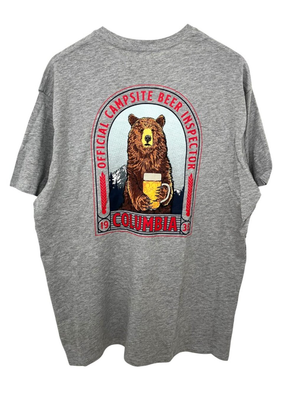 Campsite Beer Inspector Men's T-Shirt Bear Drinking Beer XL NWT